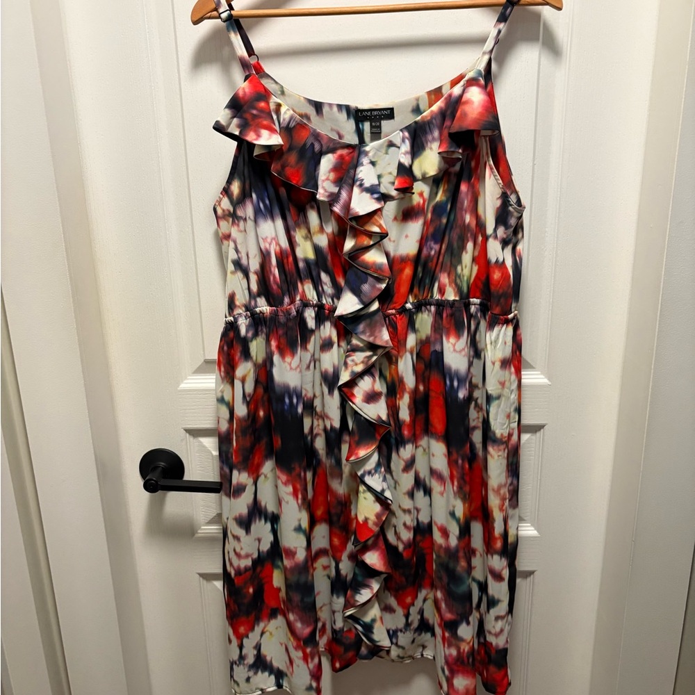 Lane Bryant Multicolor Ruffled Mini Dress